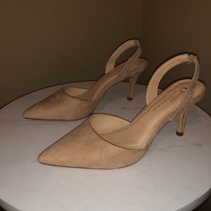 Nude strappy heels